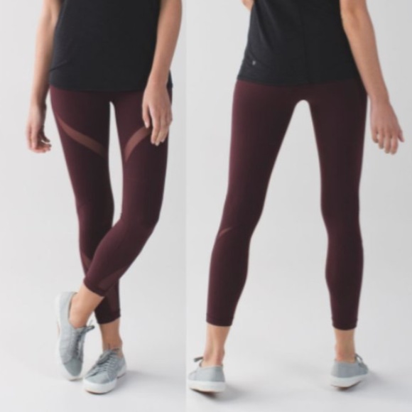 lululemon athletica Pants - Lululemon High Times Pant (Wrap Mesh) in Bordeaux